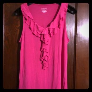 Ruffled sleeveless top